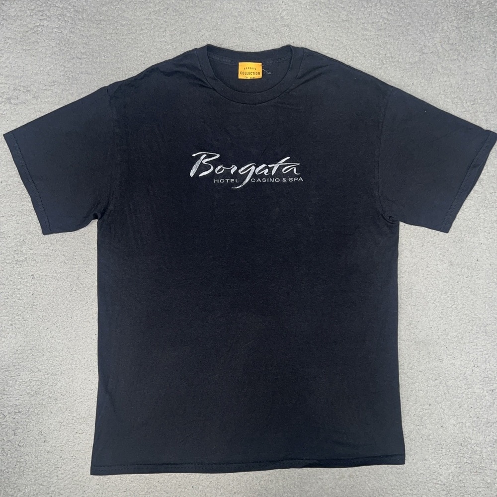 VTG Borgata Hotel Casino & Spa T Shirt Men Sz L Black Atlantic City Souvenir Tee